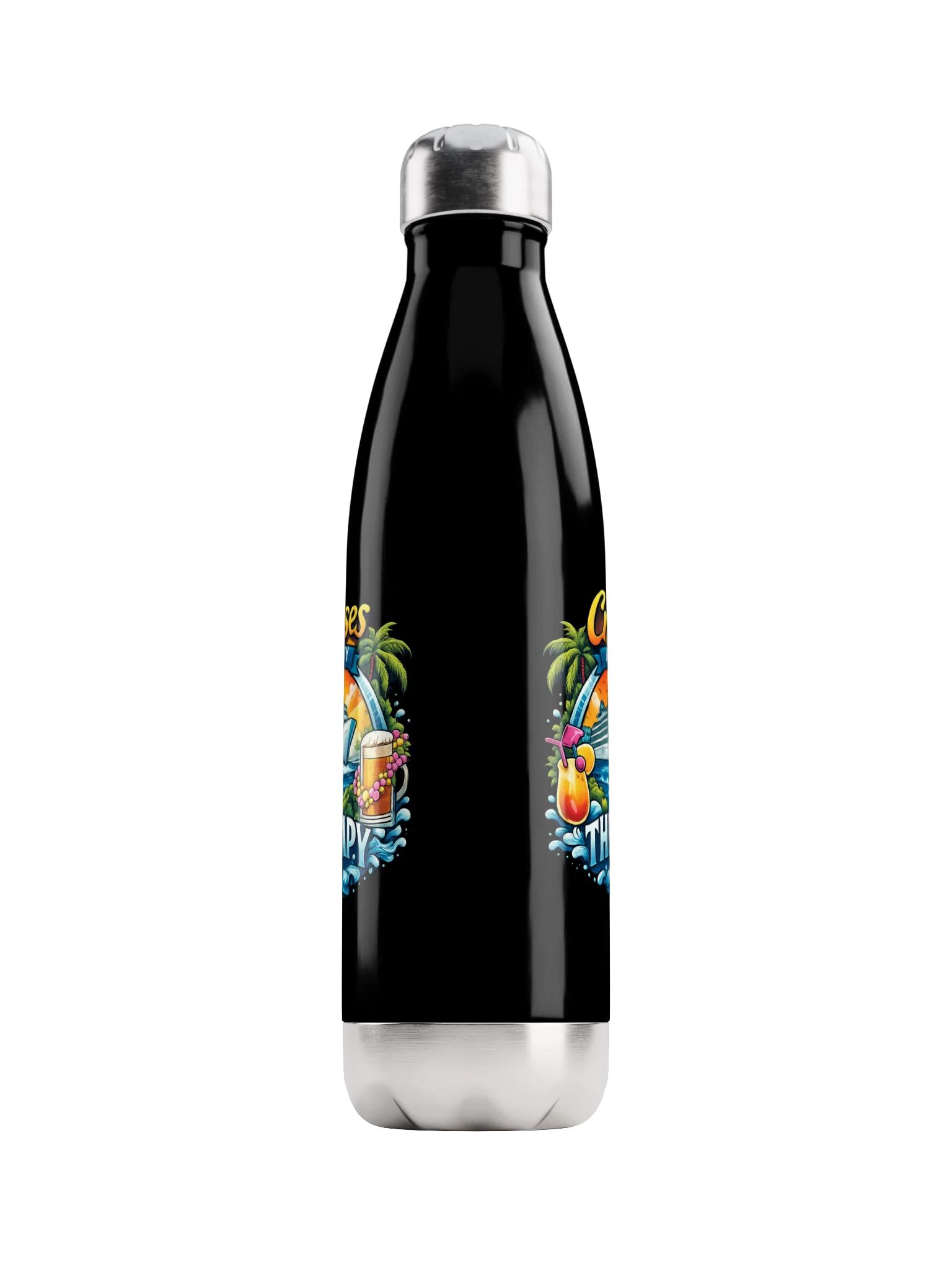 Cruises Are My Therapy Stainless Steel Water Bottle product image (1)