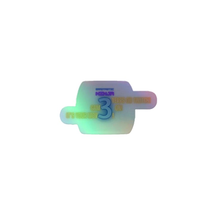 Bradtastic Ninja - 3 Years on Twitch - Holographic Stickers product image (1)