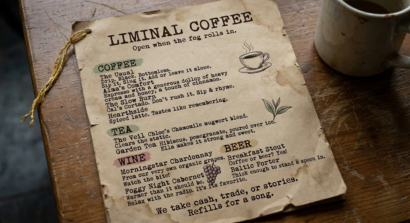 Liminal Cafe Menu Digital Download product image (1)