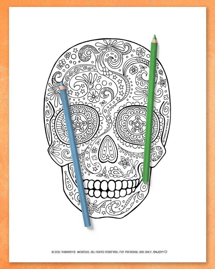 Sugar Skull Coloring Pages product image (3)