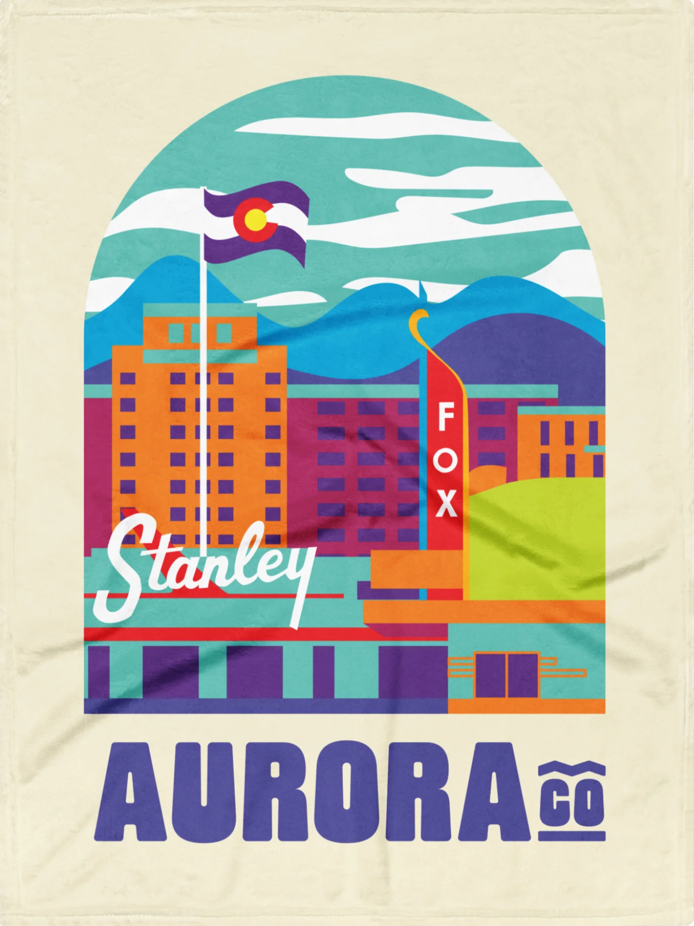 Aurora Cityscape Throw Blanket (Multicolor) product image (1)