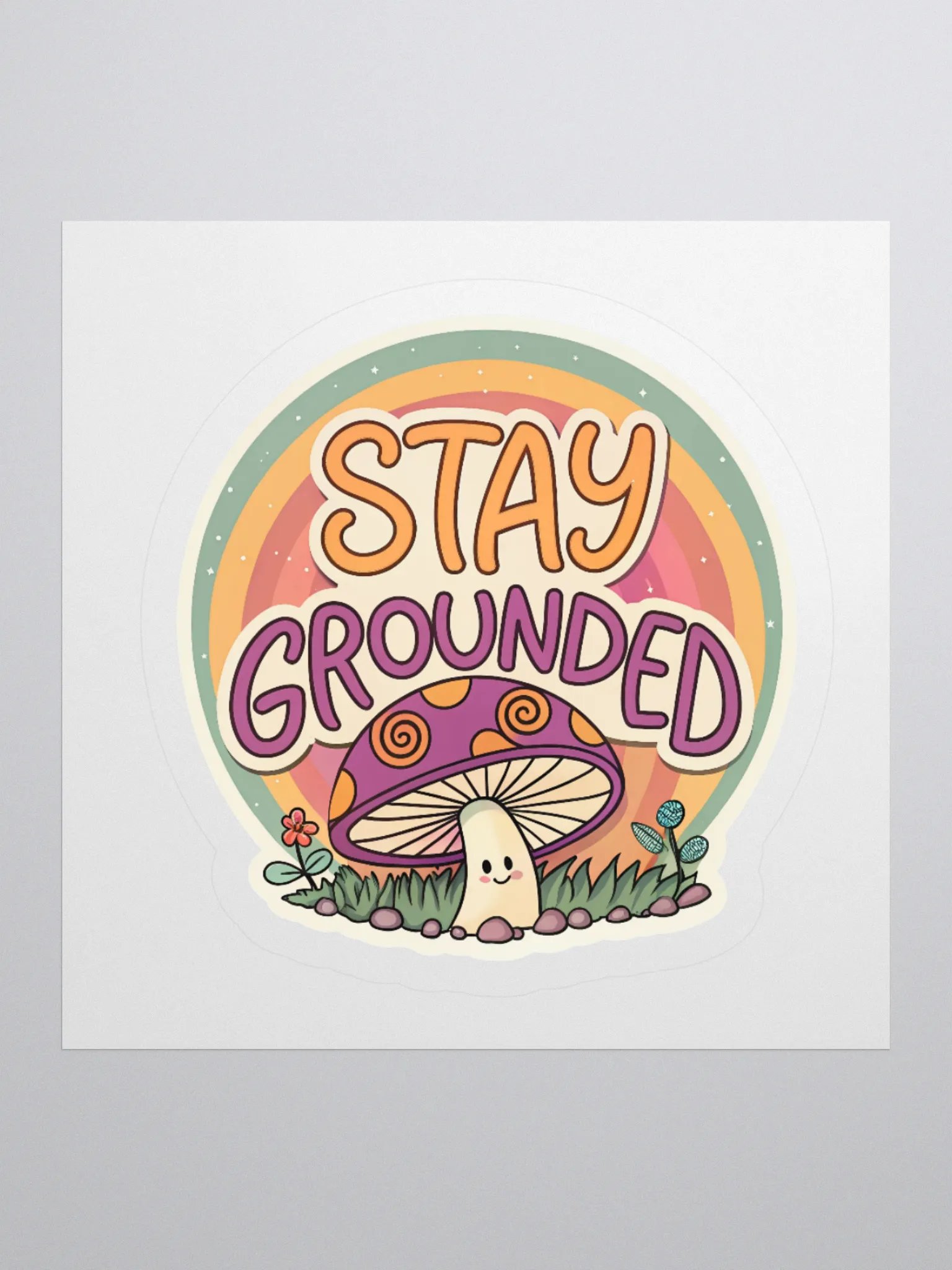 Stay Grounded Mushroom Kiss Cut Sticker product image (3)