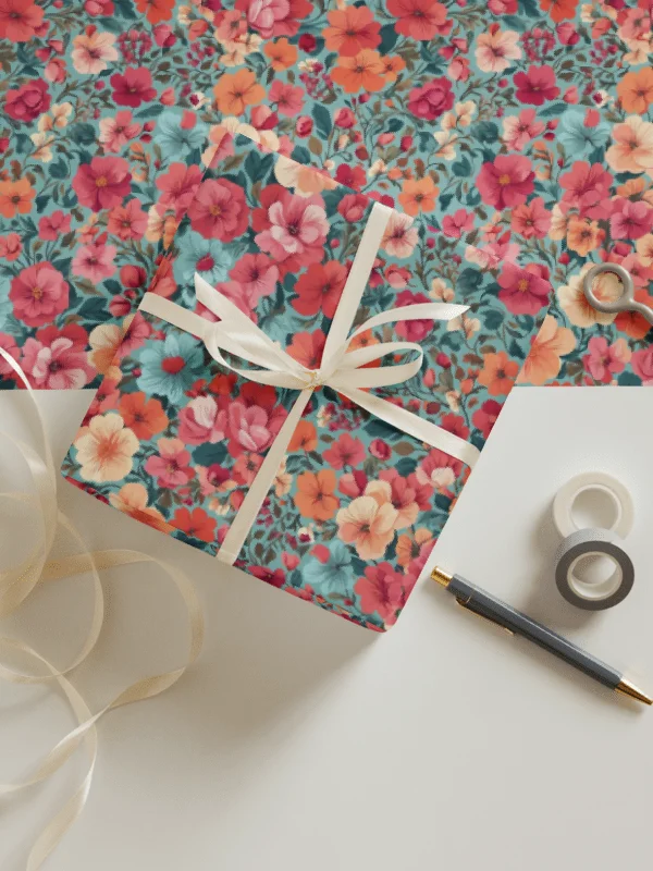 Vibrant Floral Fiesta Wrapping Paper Set product image (2)