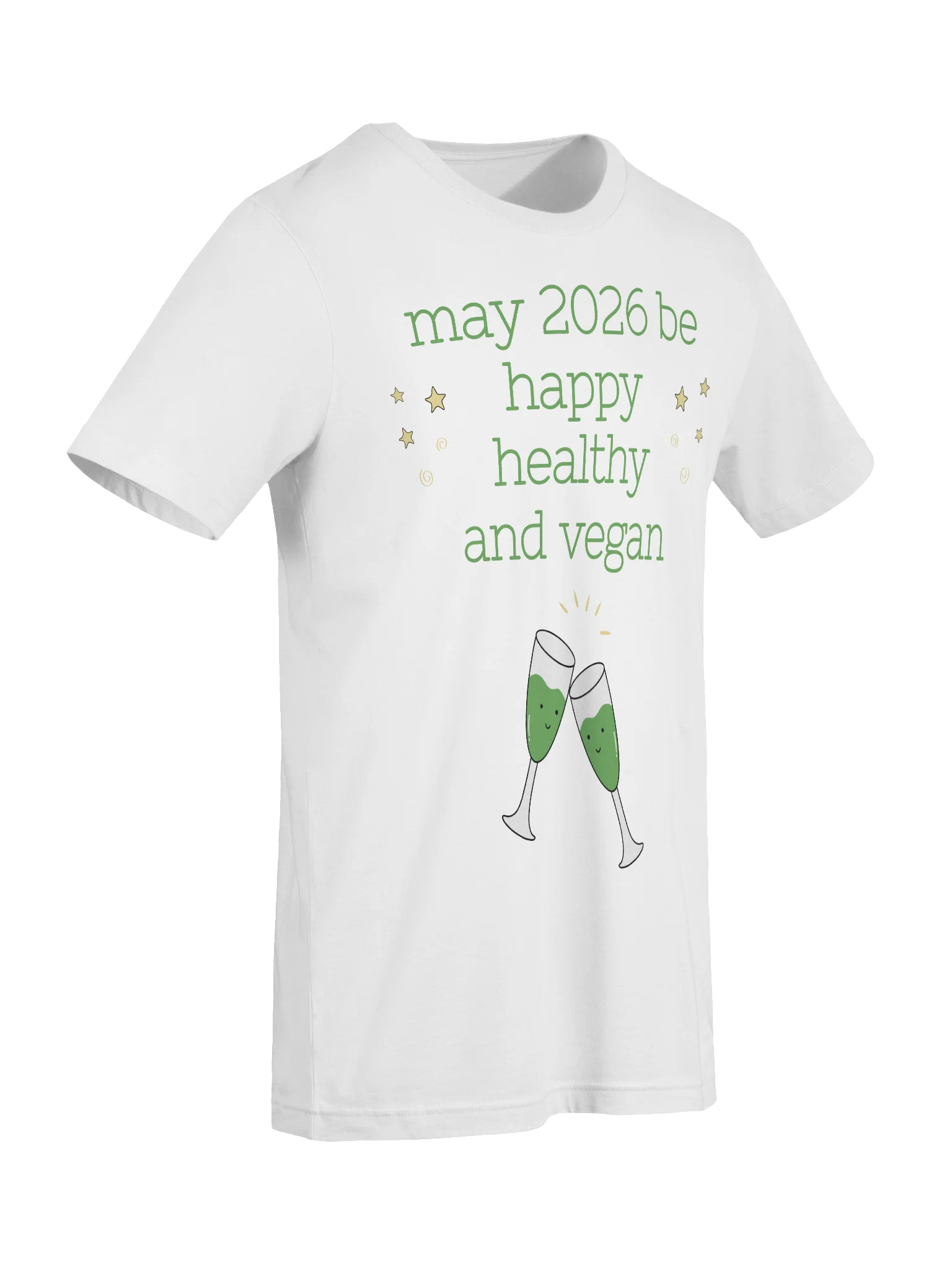 “Happy, Healthy, and Vegan 2026” Unisex White T-Shirt product image (6)