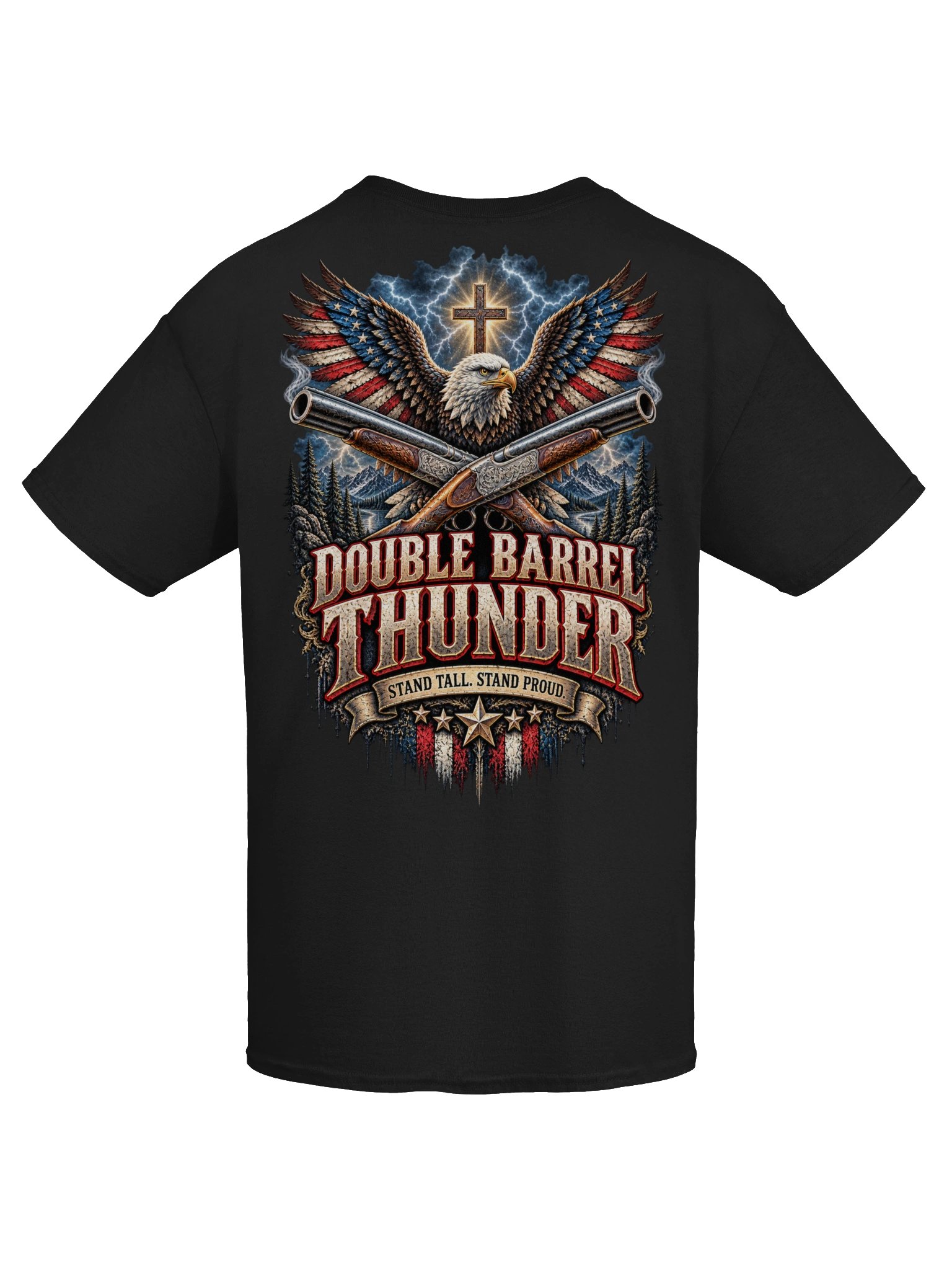 Double Barrel Thunder – Men's Patriotic Eagle Heavyweight Tee product image (11)