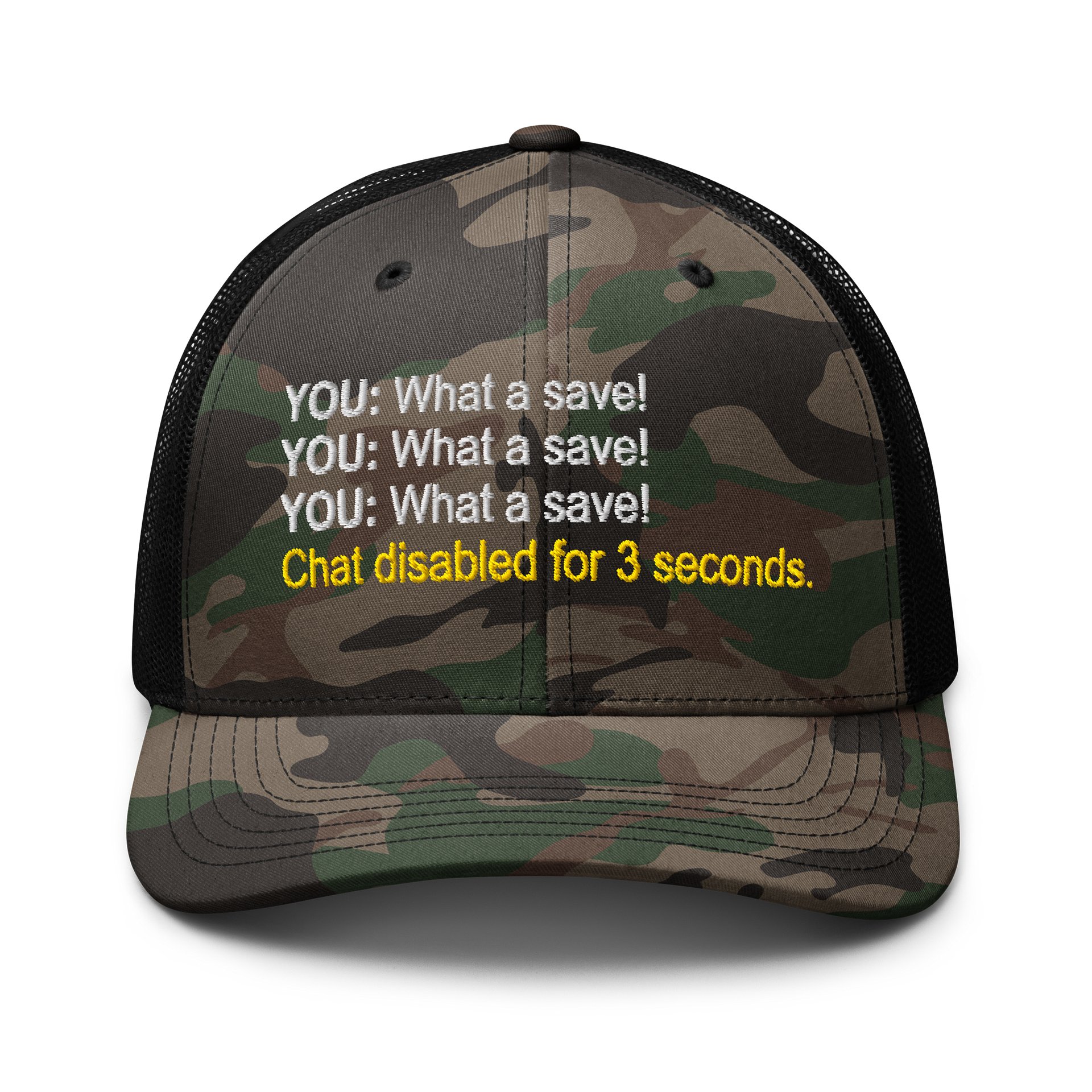 What A Save Camo Trucker Hat product image (1)