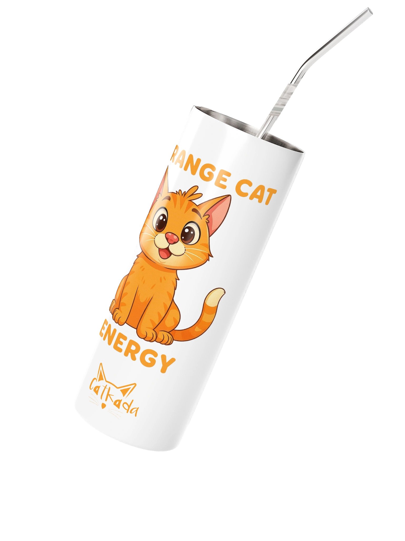 ORANGE CAT ENERGY STAINLESS STEEL CUP product image (2)