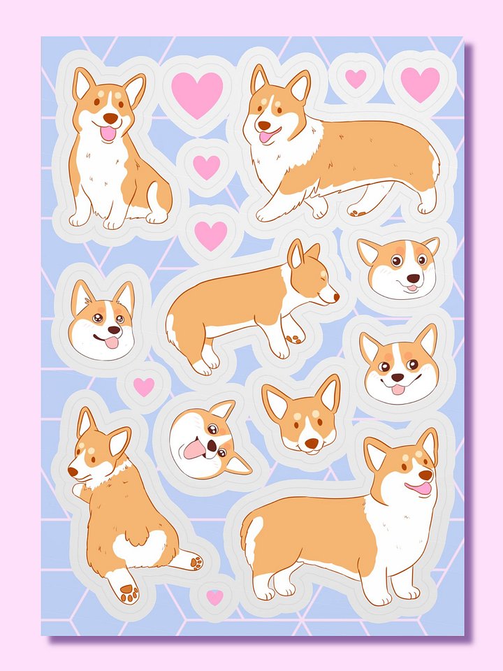 Corgi Cuties Sticker Sheet product image (1)