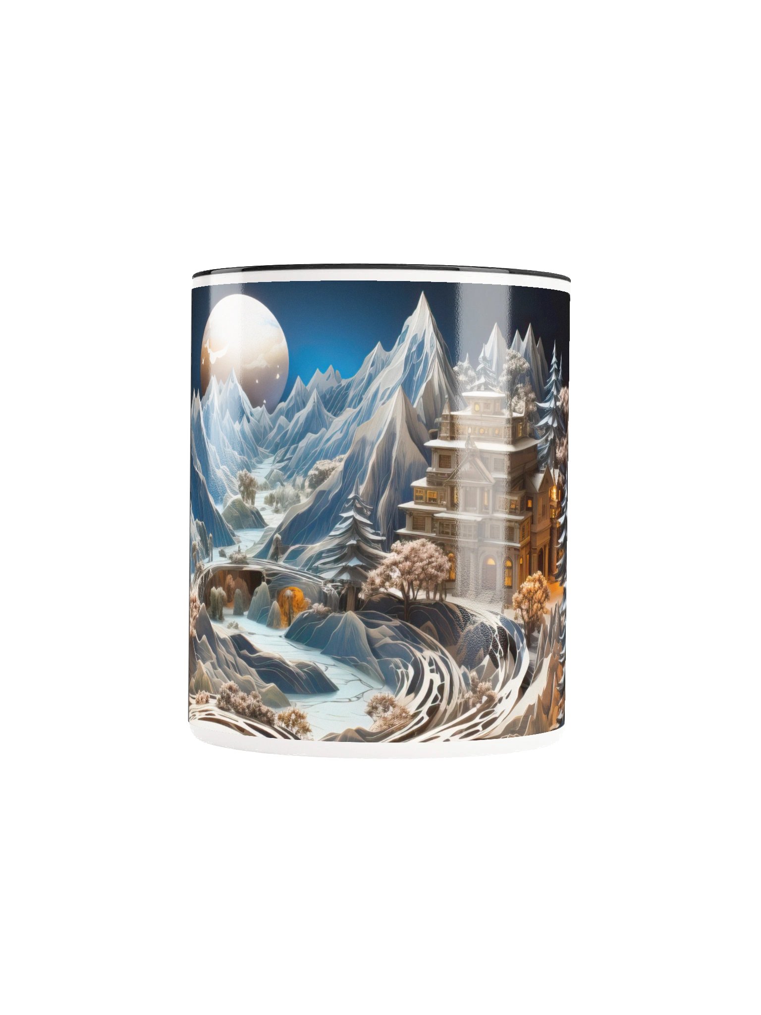 Christmas Moonlit Mountain Storybook Pagoda Mug – Cozy Gift for Book Lovers product image (9)