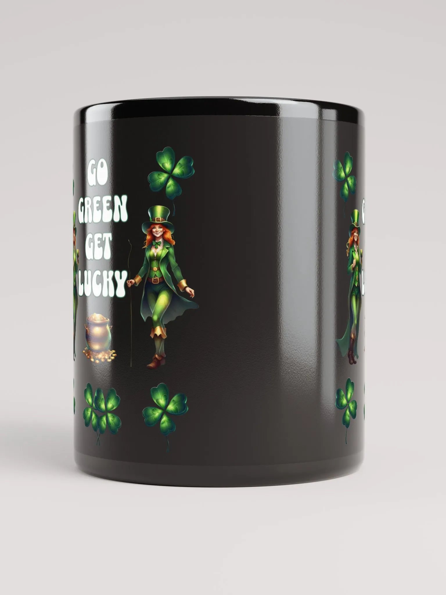 Go Green Get Lucky - St. Patrick's Day Black Mug product image (8)