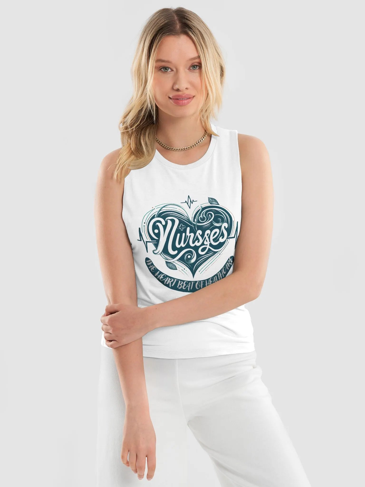 The Heartbeat of Healthcare Women's Muscle Tank product image (7)