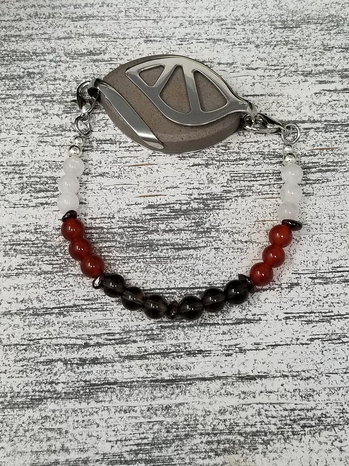 Romance Bracelet | Smoky Quartz, Carnelian, Moonstone & Garnet | Handmade Accessory for Bellabeat Leaf Urban & Ivy product image (2)