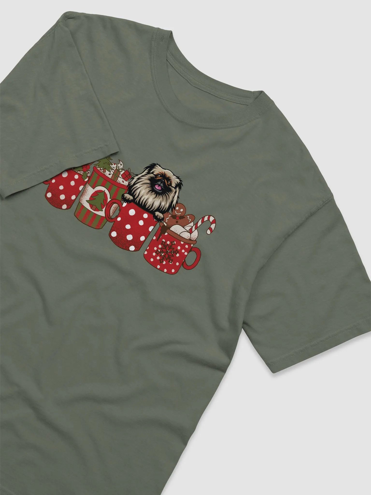 Cute Pekingese in a Christmas Cup T-Shirt | Funny Christmas Pup in a Cup product image (21)