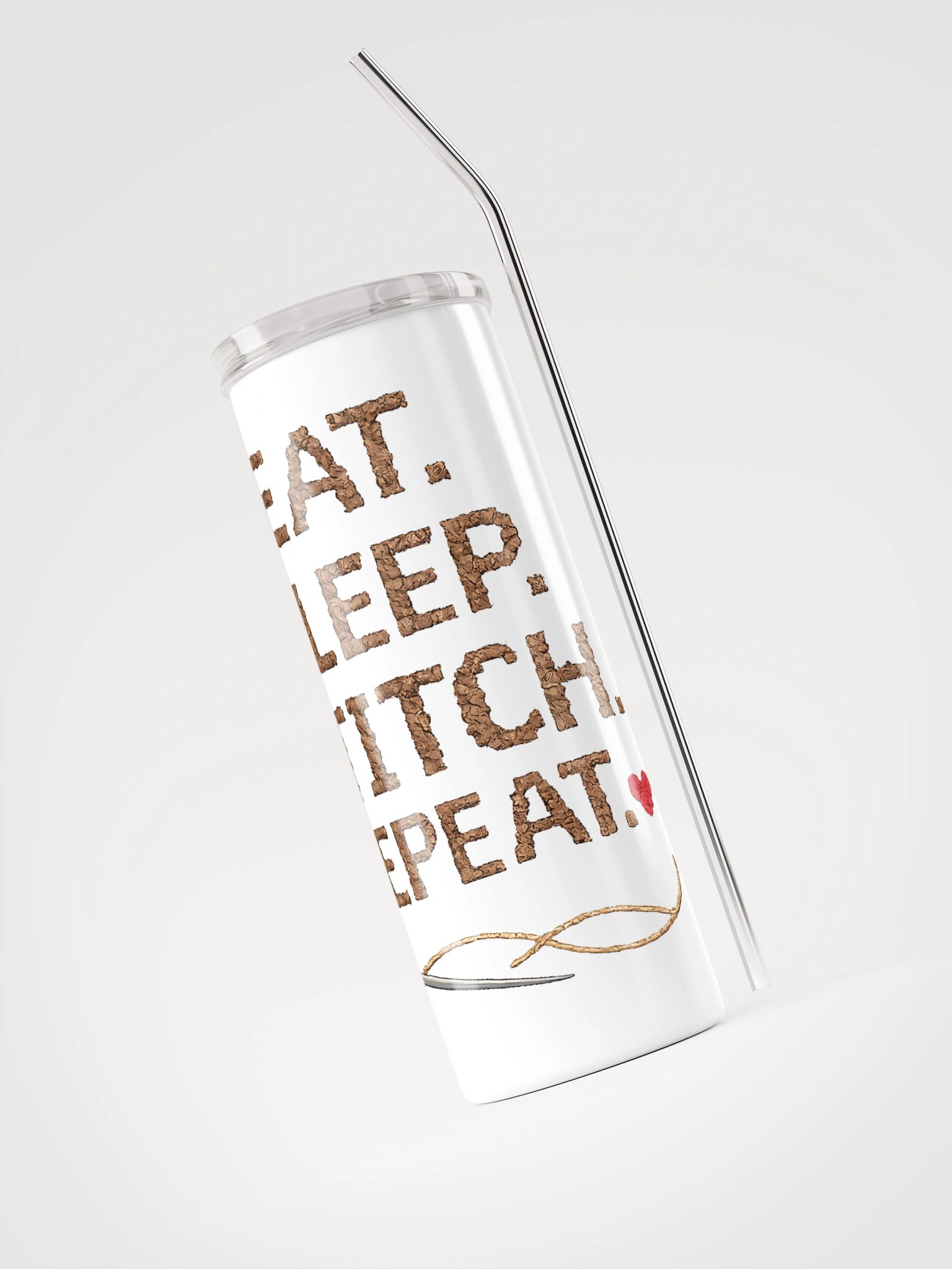 Eat. Sleep. Stitch. Repeat. Stainless Steel Tumbler product image (3)