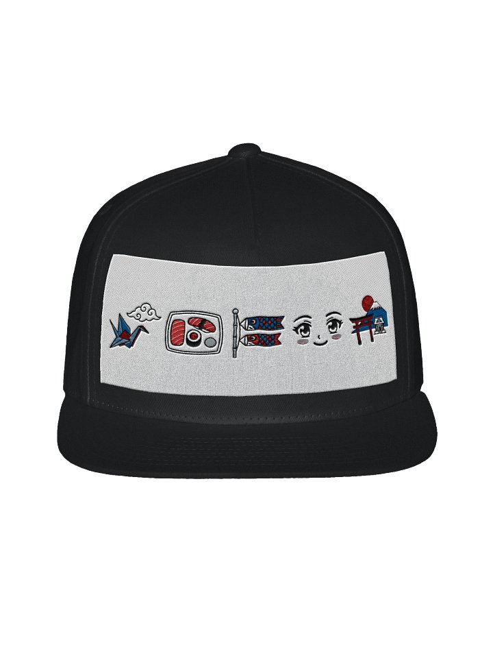 Japanese Iconography Flat Bill Snapback | Minimalist Cotton Twill Anime Hat product image (3)