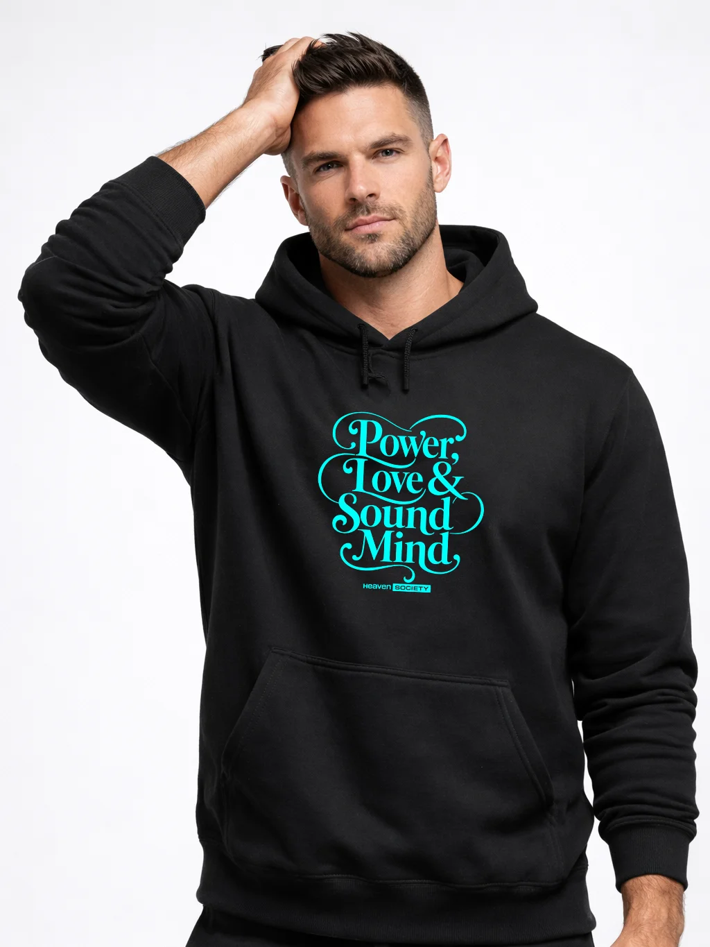 Power, Love & Sound Mind Black Unisex Hoodie product image (1)