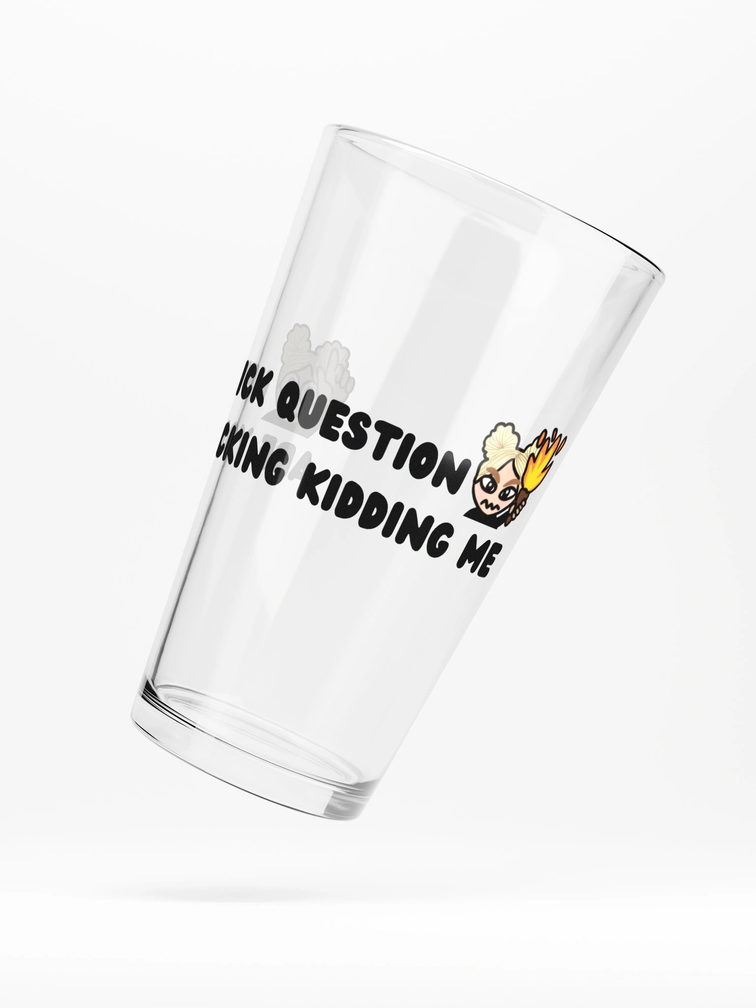 "Hey quick question" Pint Glass product image (5)