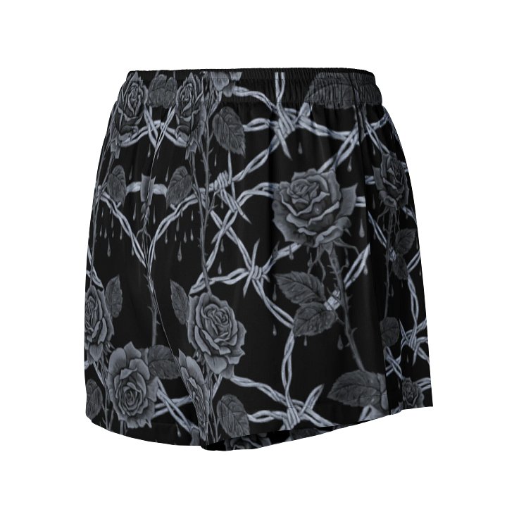 Grayscale Barbed Wire & Roses Pajama Short product image (2)