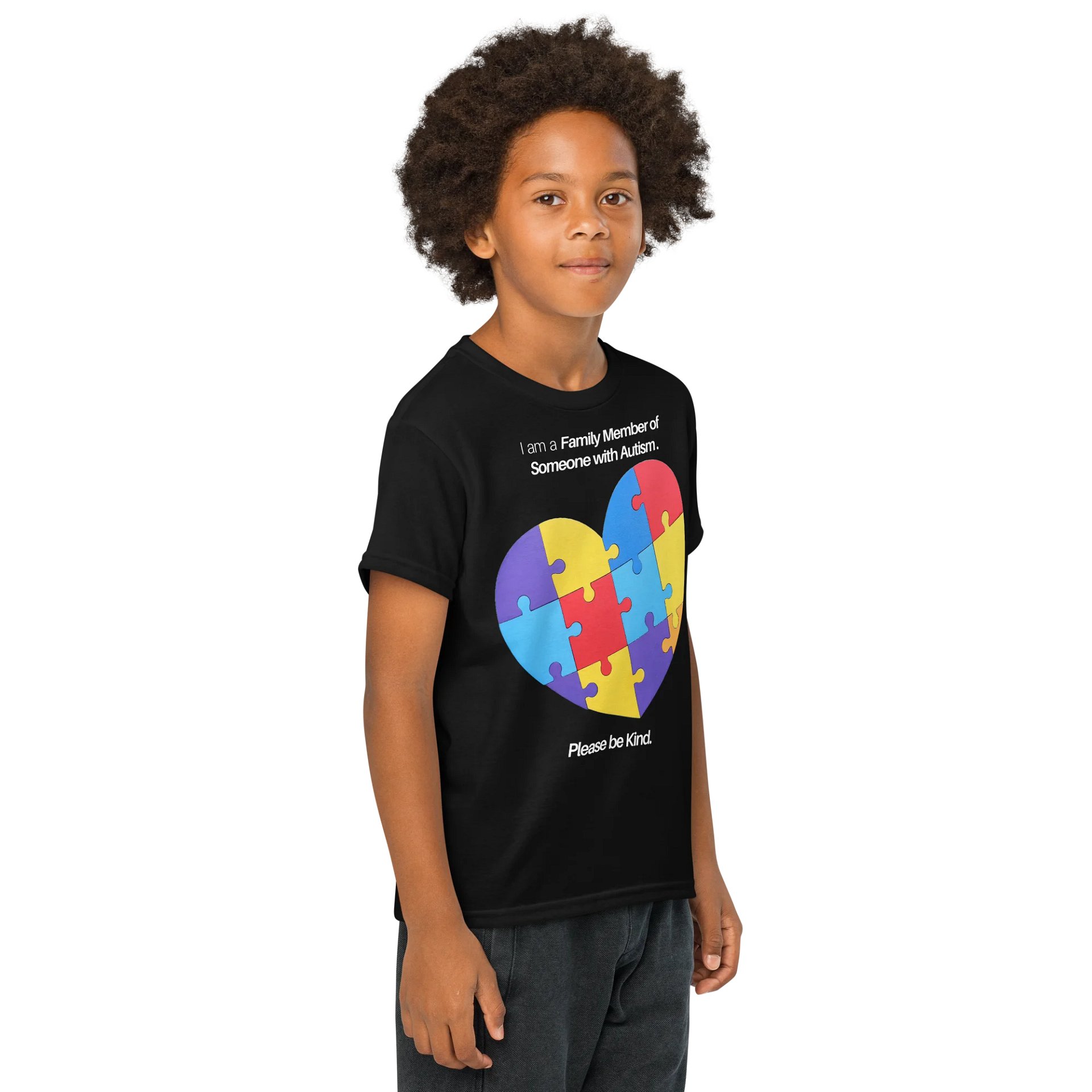 I am a Family Member of Someone with Autism. Please Be Kind Kids T-Shirt product image (5)