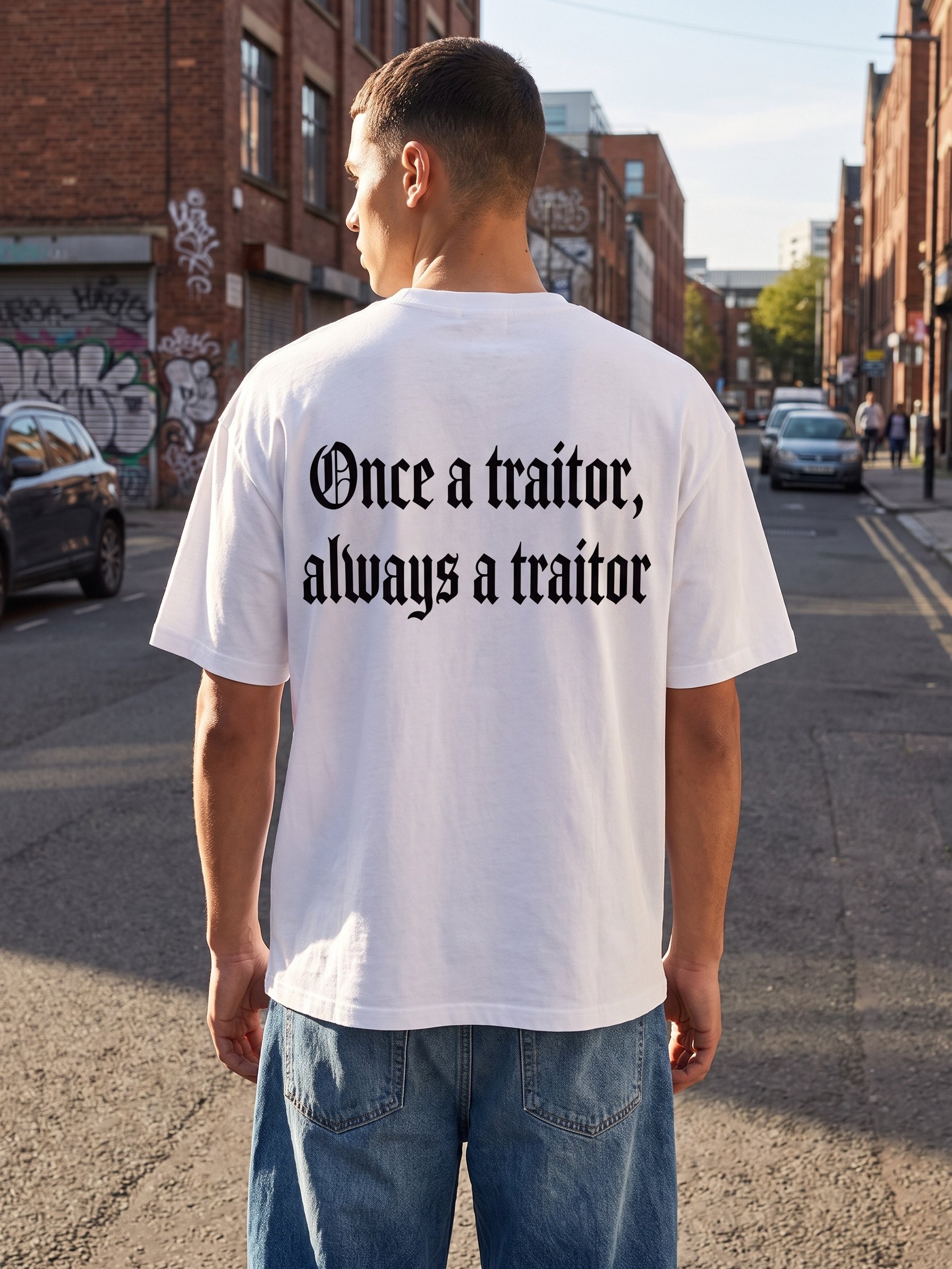 Once a Traitor Always a Traitor T-Shirt | Gothic Blackletter Back Print Tee product image (6)