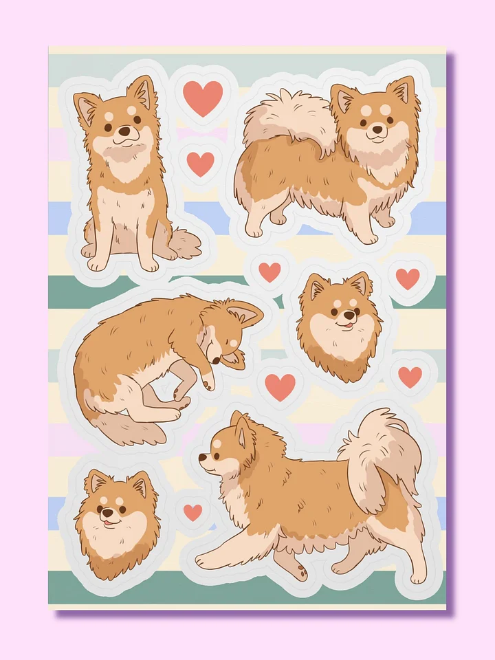 Long Haired Chihuahua Love Sticker Sheet product image (1)