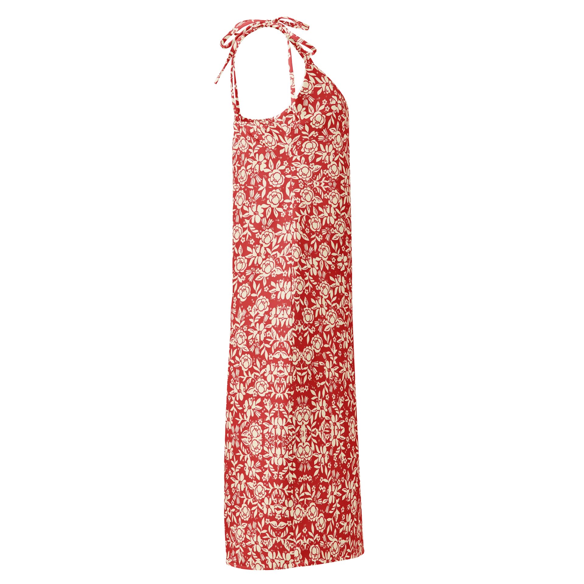 Red Floral All-Over Print Slip Dress product image (4)