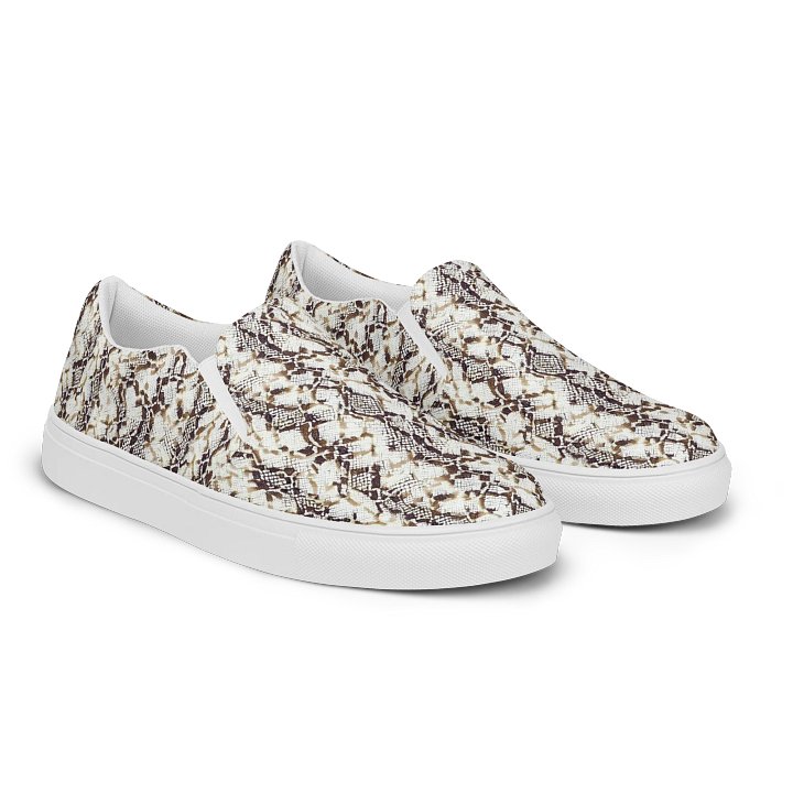 Beige Snake Skin Canvas Shoes product image (2)