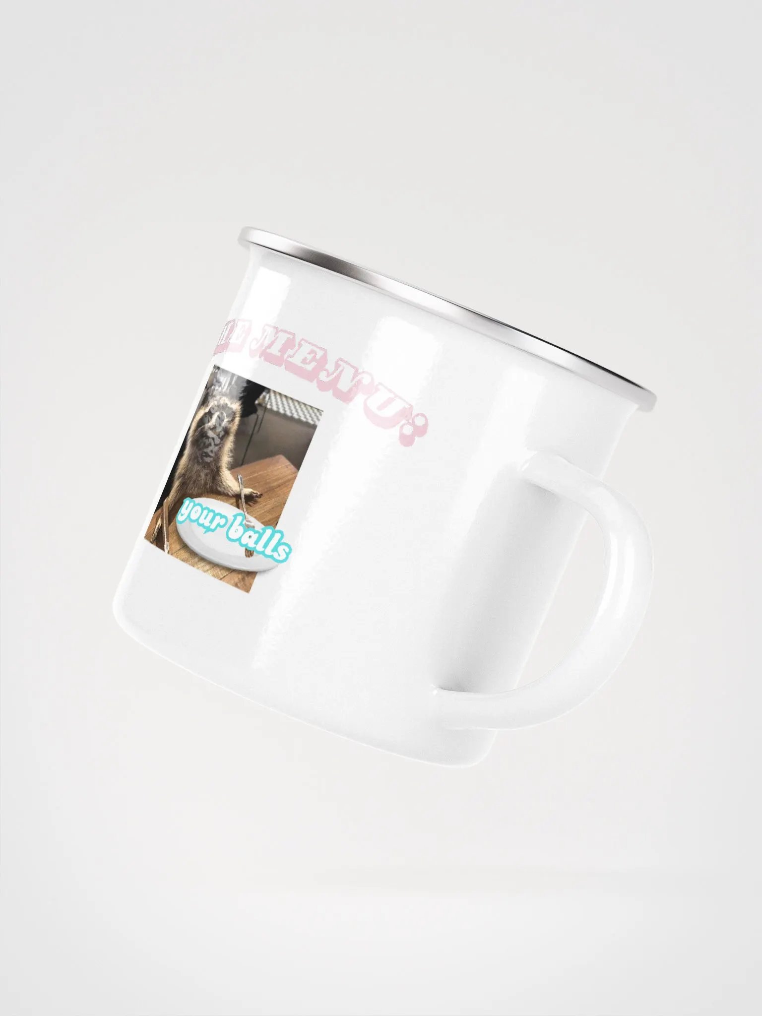 The Menu: Your Balls, Raccoon Metal/Enamel Mug product image (3)
