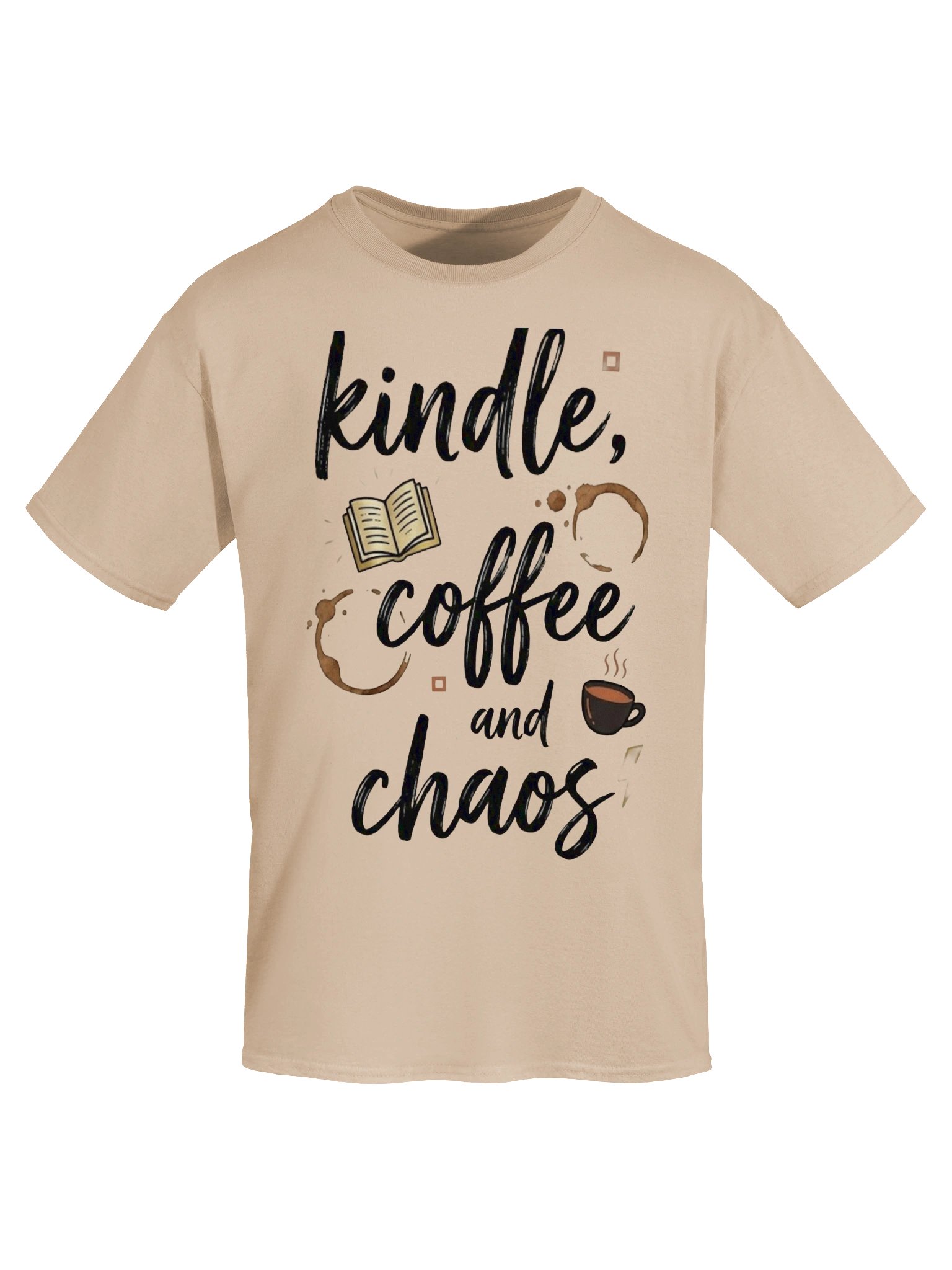 Kindle Coffee and Chaos Funny Reader T-Shirt for Book Lovers product image (5)