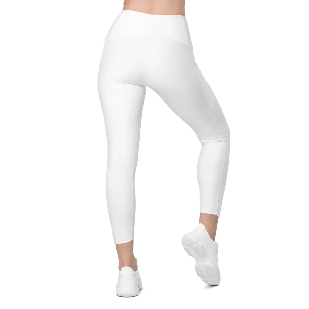 Astro High-Waisted Leggings with Pockets - White, Exclusive Design product image (2)