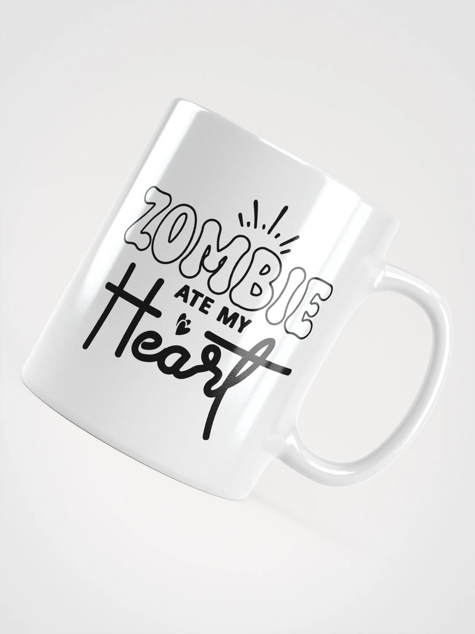 Zombie Ate My Heart White Glossy Mug product image (4)