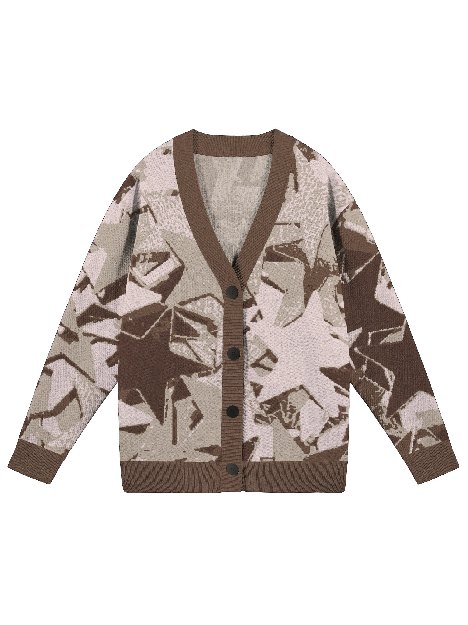 Star Pattern Technical Cardigan Mockup product image (3)