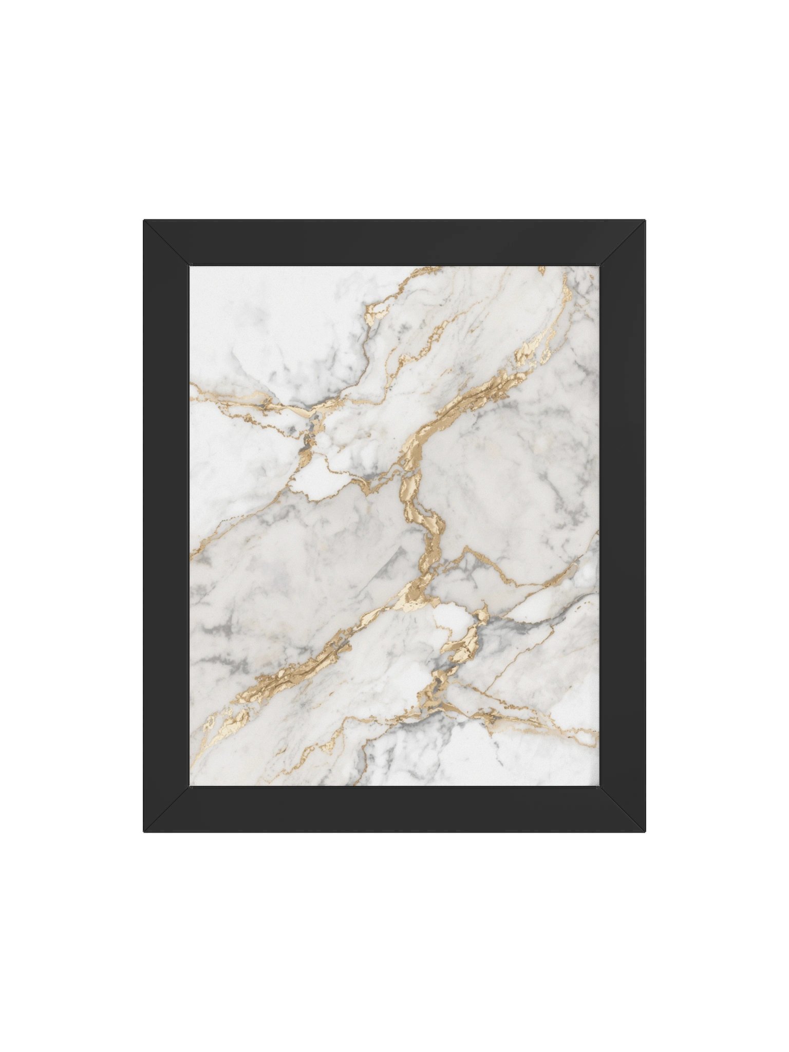 Golden Veins Marble Wall Art | Elegant White & Gold Abstract Decor- 20×25 cm product image (7)