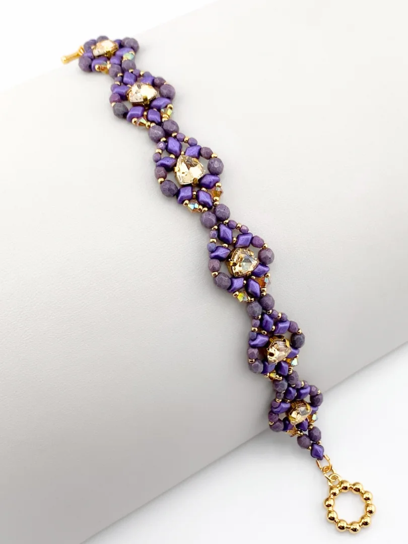 Trillion Crystal Matinee Bracelet - Purple, Gold product image (1)