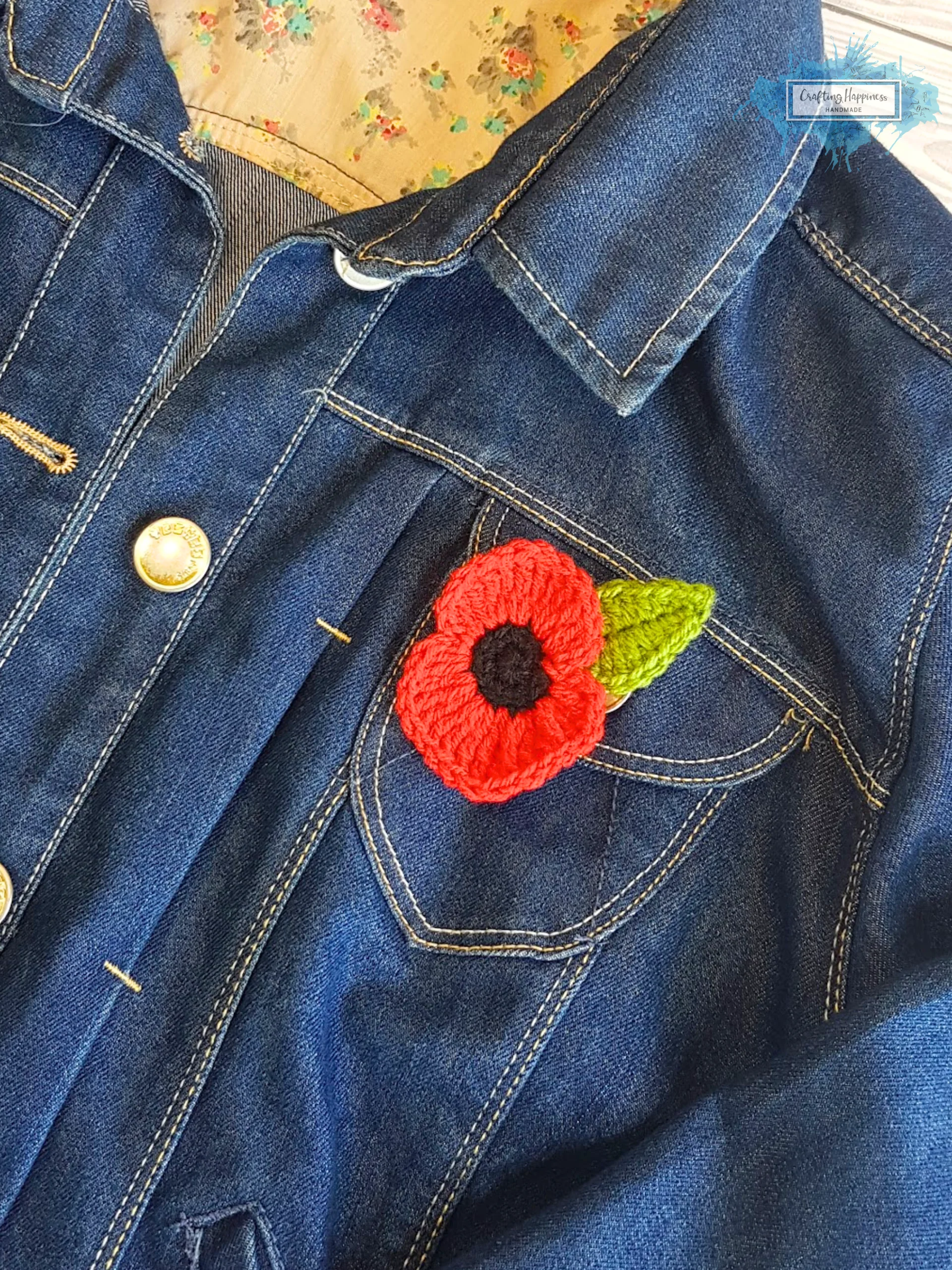 Crochet Poppy Flower Patterns Bundle | Brooch, Pin, Hair Tie (PDF Pattern) product image (3)