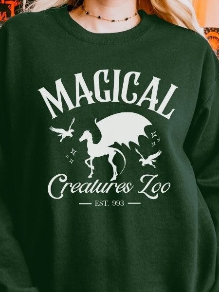Magical Creatures Zoo Cozy Minimalist Fall Sweathirt for Halloween product image (7)