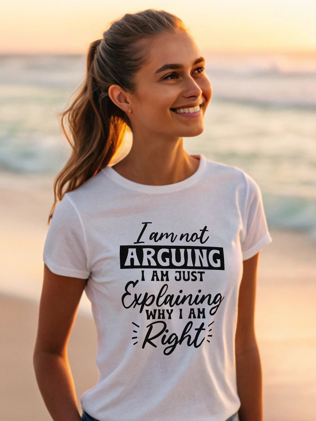 I Am Not Arguing I Am Just Explaining Women White T-Shirt product image (1)