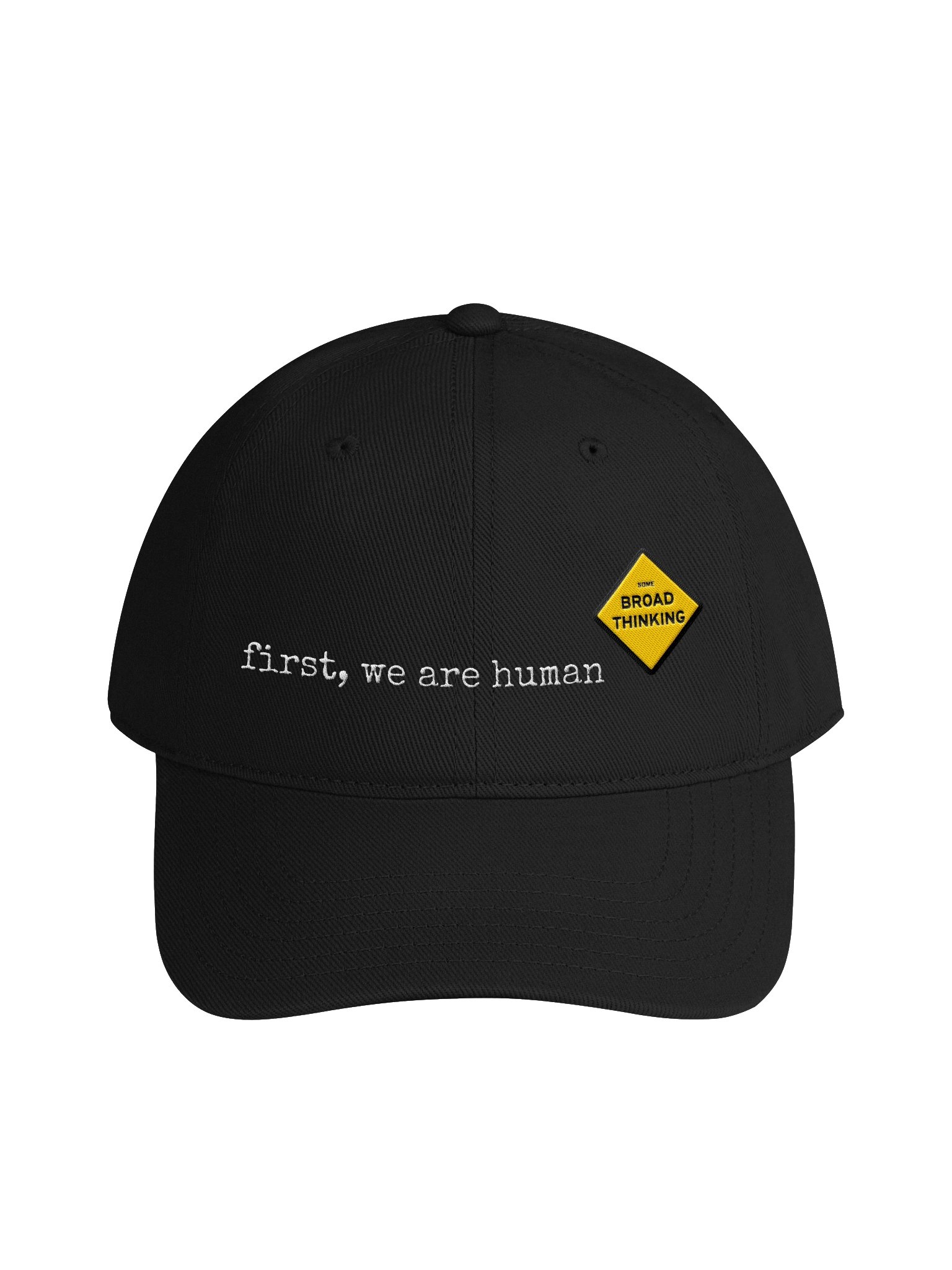 "first, we are human" Embroidered Baseball Cap product image (1)
