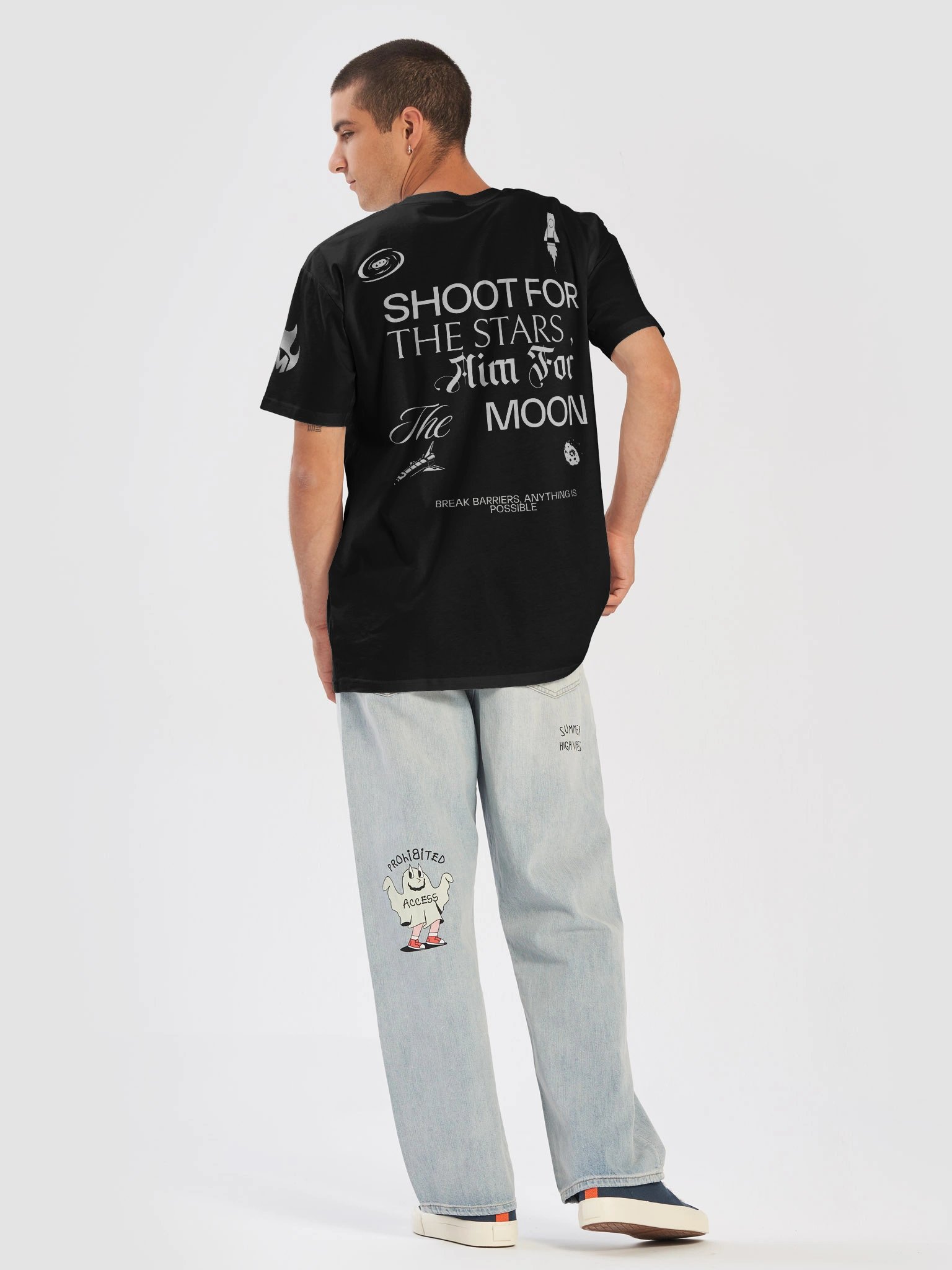 Unisex Prominent Merch 2026 Spaceship/Shoot for the Stars ,Aim for the Moon T- Shirts product image (18)