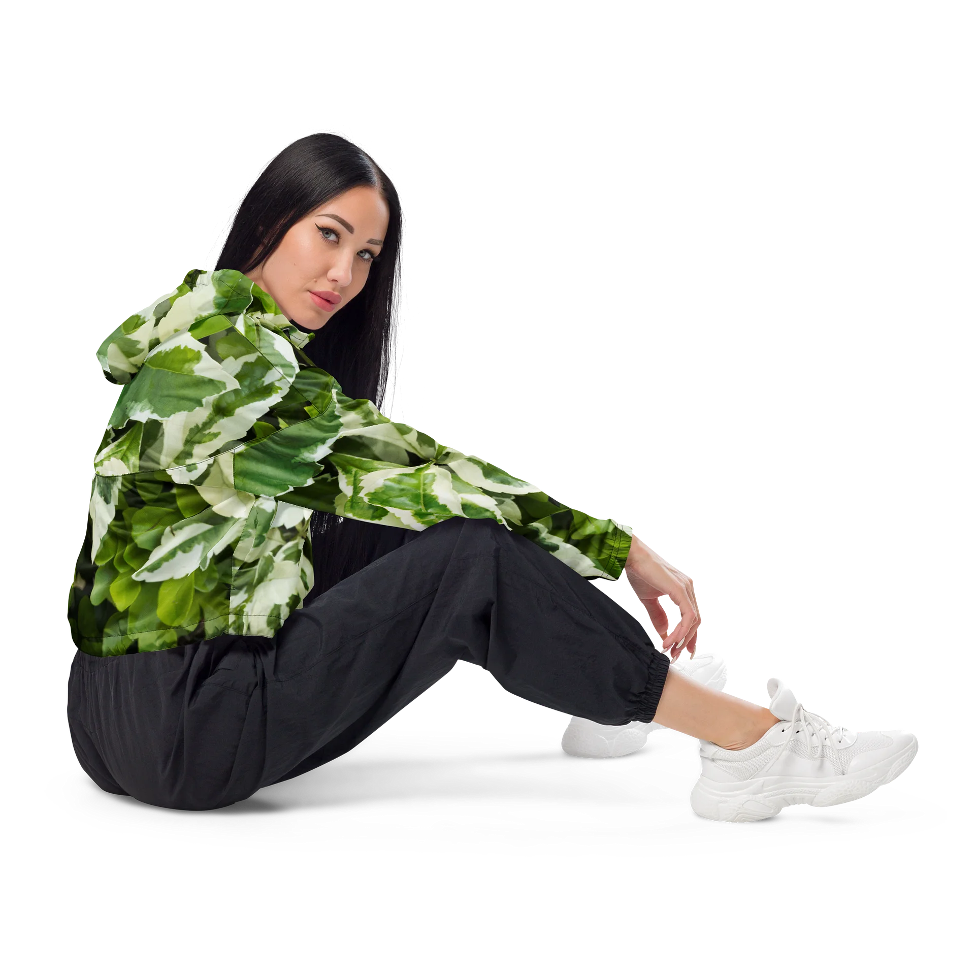 Moss & Parch All-Over Print Women's Cropped Windbreaker product image (4)