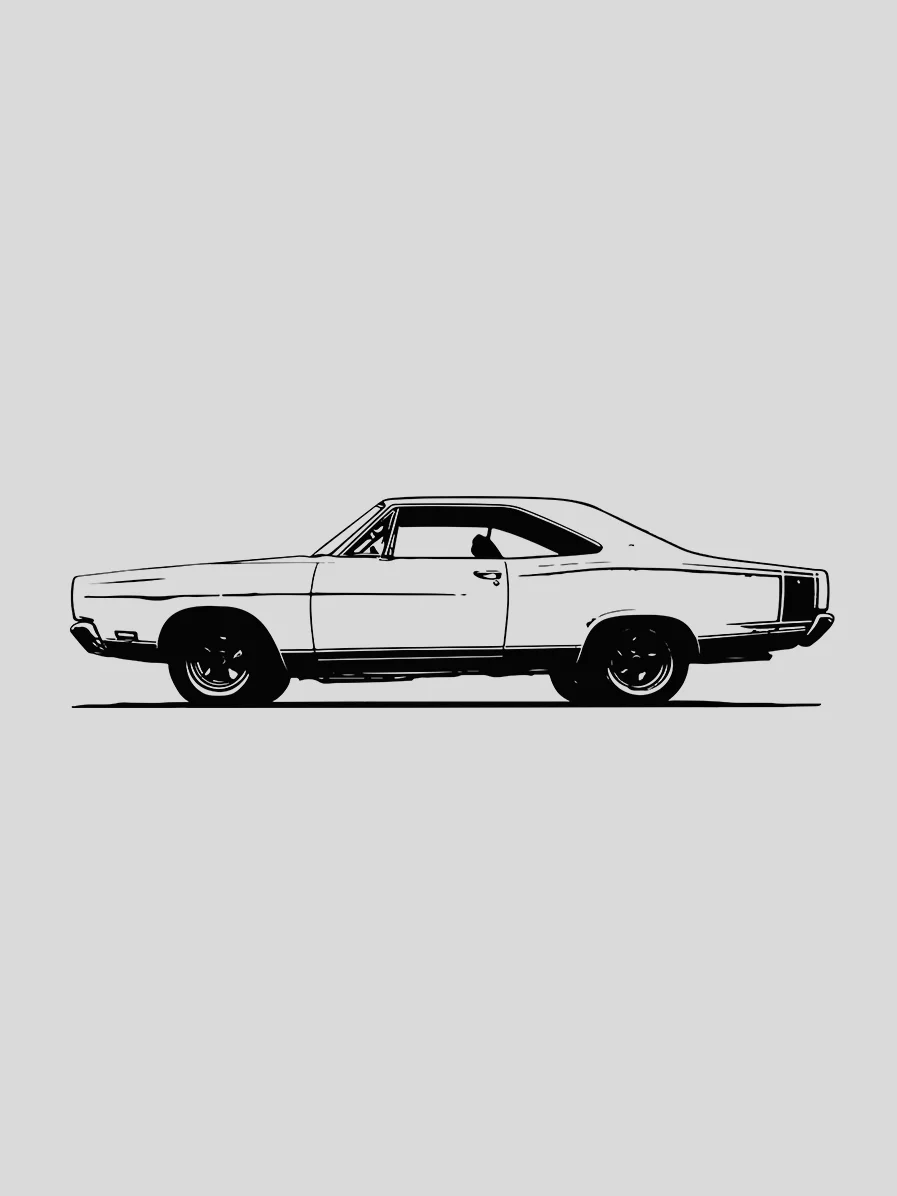 Car Vintage Tee – Minimalist Classic Muscle Car Graphic T-Shirt product image (2)