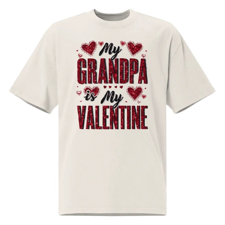 Glittery Grandpa Valentine Faded T-Shirt product image (1)