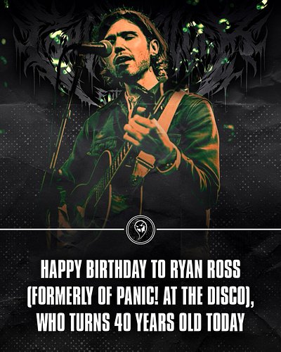 Happy 40th birthday to Ryan Ross!

Best known as a founding member, guitarist, and songwriter of Panic! At The Disco. Ryan he...
