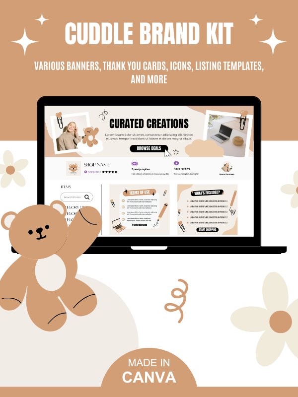 Cute Etsy MRR/PLR Canva Listing Mockups product image (12)