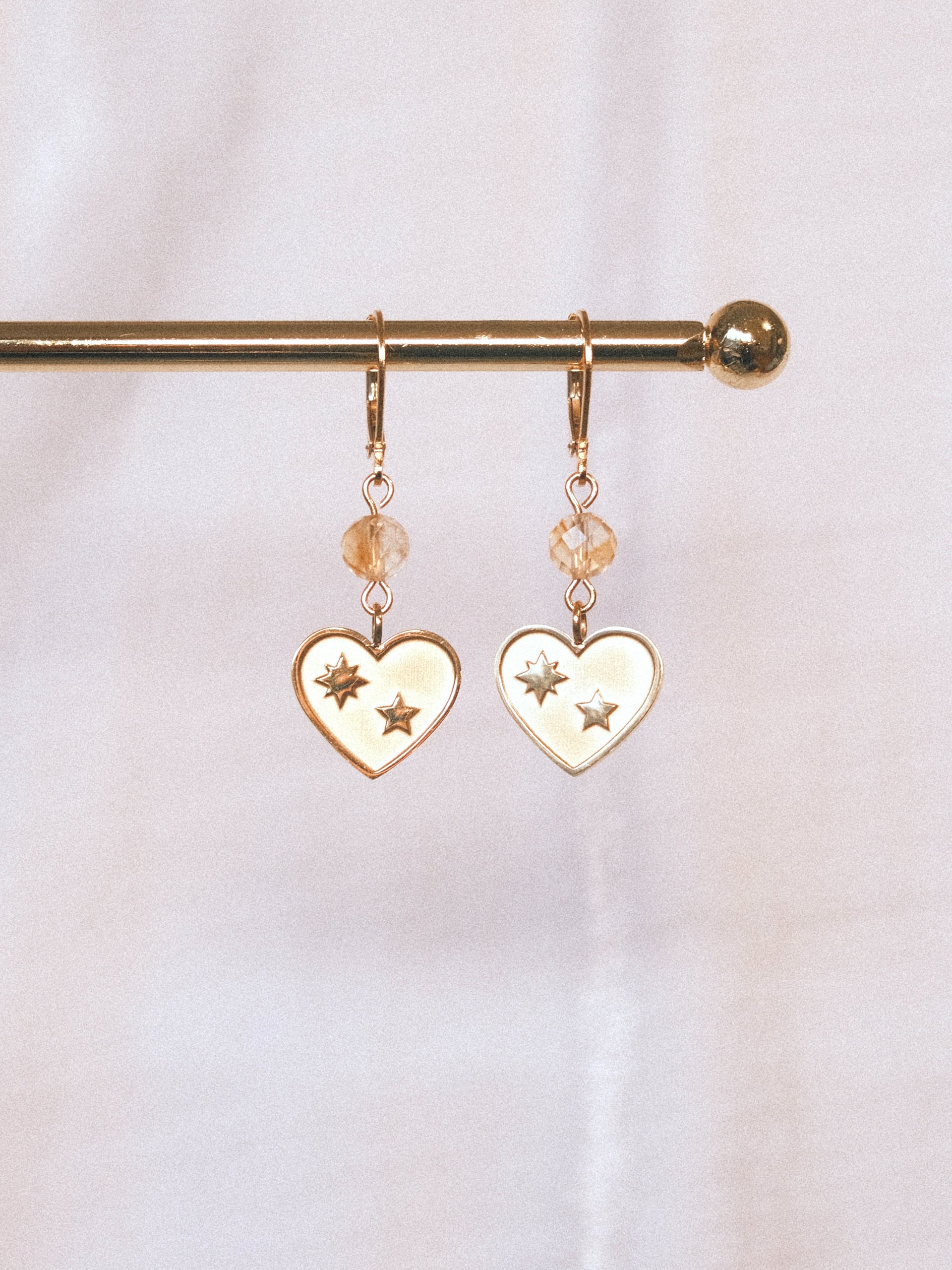 Starry heart - Citrine earrings 💖 product image (3)