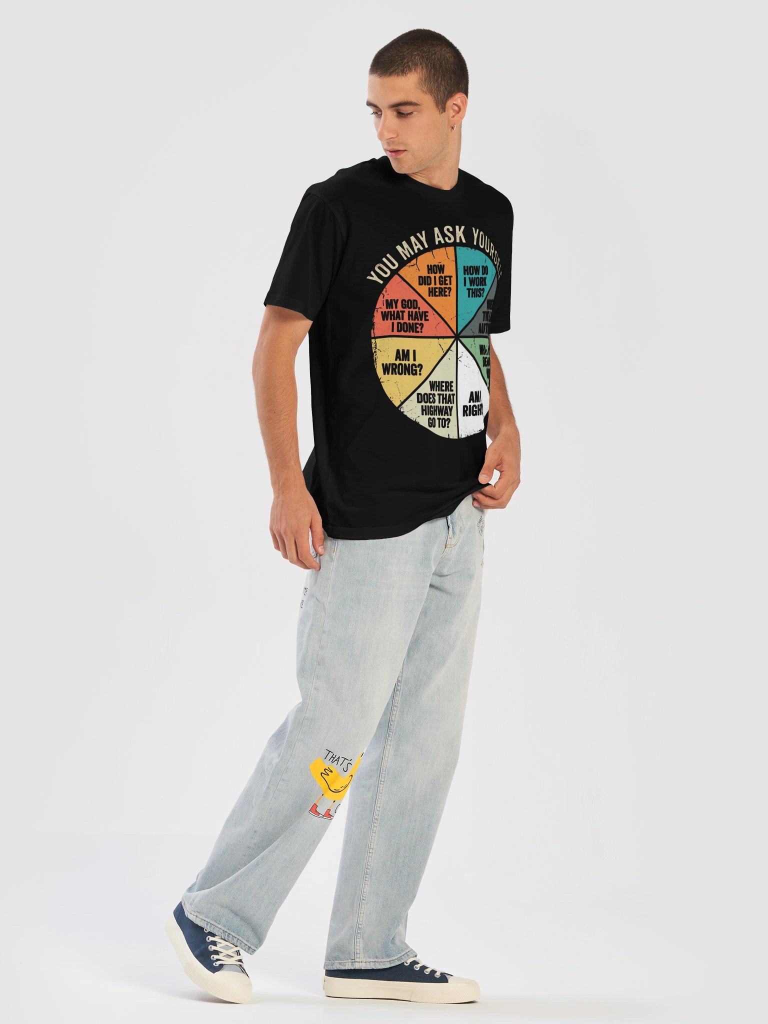 Vintage 80s Music T-Shirt – Retro Ask Yourself Pie Chart Graphic Tee product image (5)