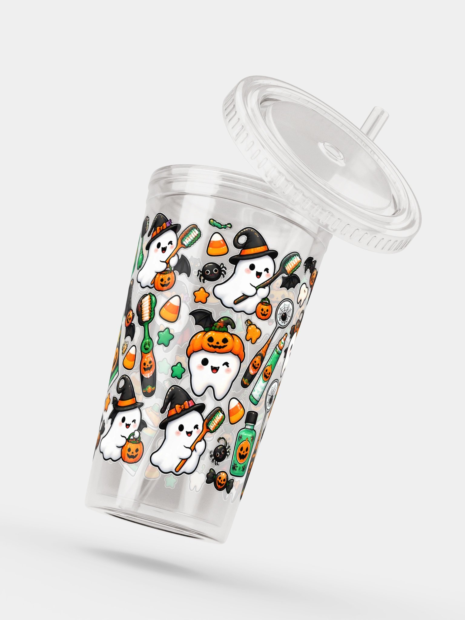 Halloween X Dentist Vibes Clear Dual Wall Tumbler 16 Oz (473 ml) product image (5)