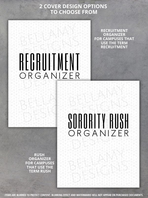 Sorority Recruitment Organizer, Sorority Rush Organizer, Rush Week Planner Checklist product image (8)