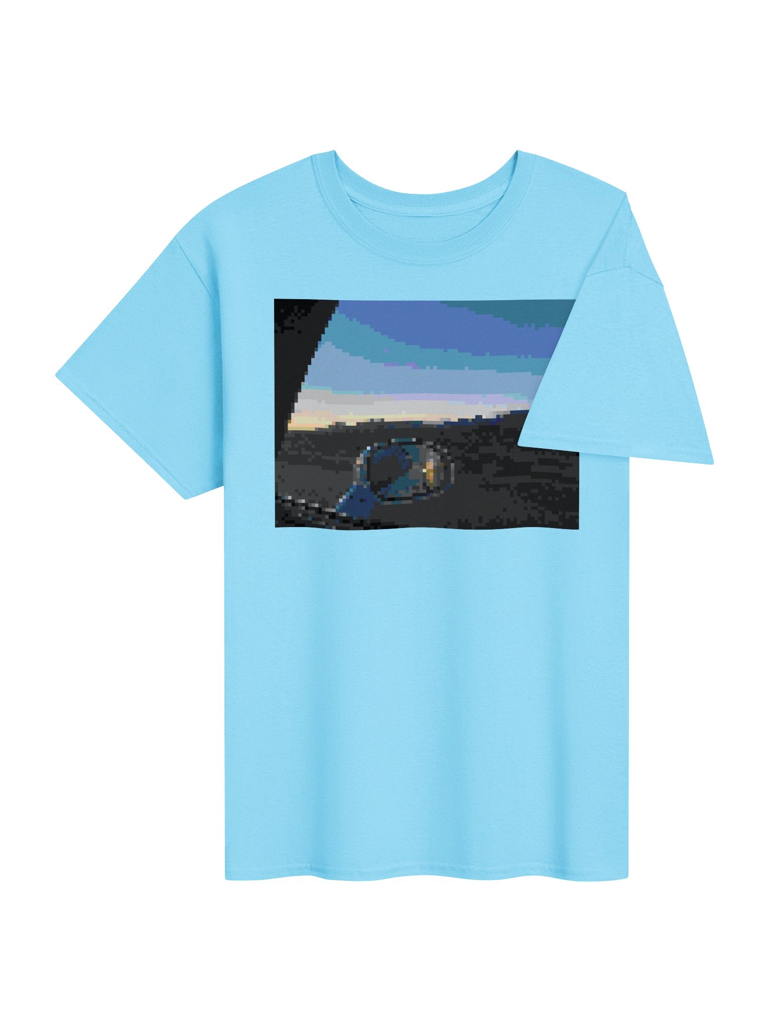 pixel sunrise in the rearview graphic tee product image (4)