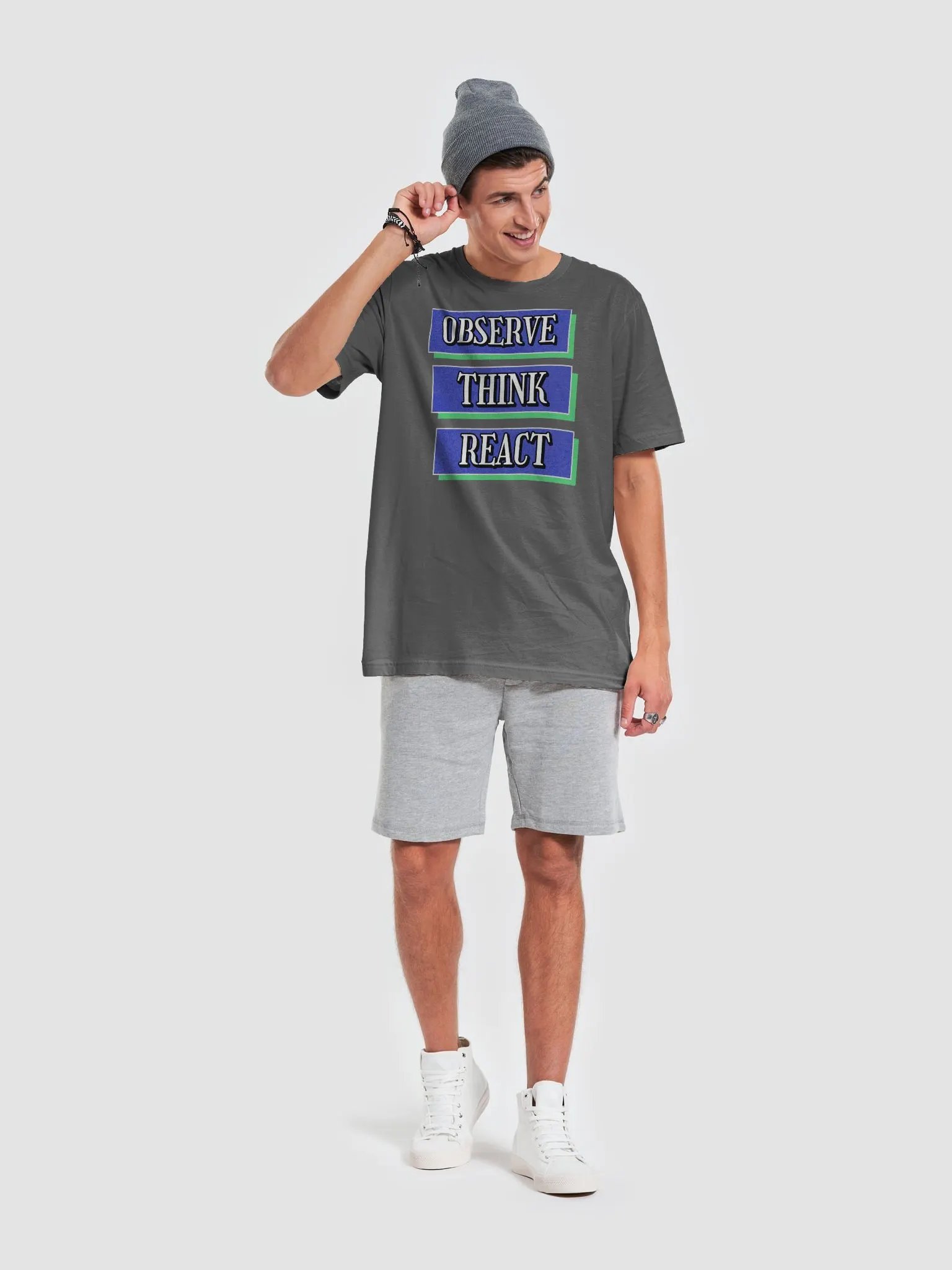 Observe Think React Inspirational T-shirt product image (57)